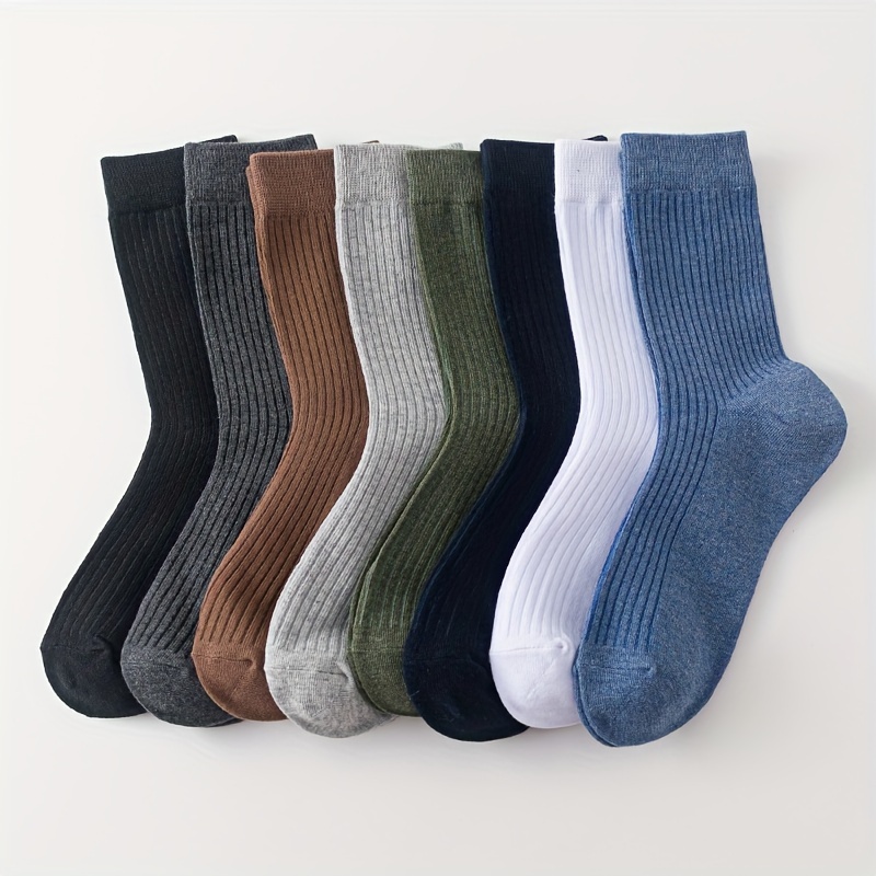 8 Pairs Of Men's Mixed Color Cotton Blend Classic Crew Socks, Soft Breathable Comfy Socks For Business
8 Pairs Of Men's Mixed Color Cotton Blend Classic Crew Socks, Soft Breathable Comfy Socks For Business
