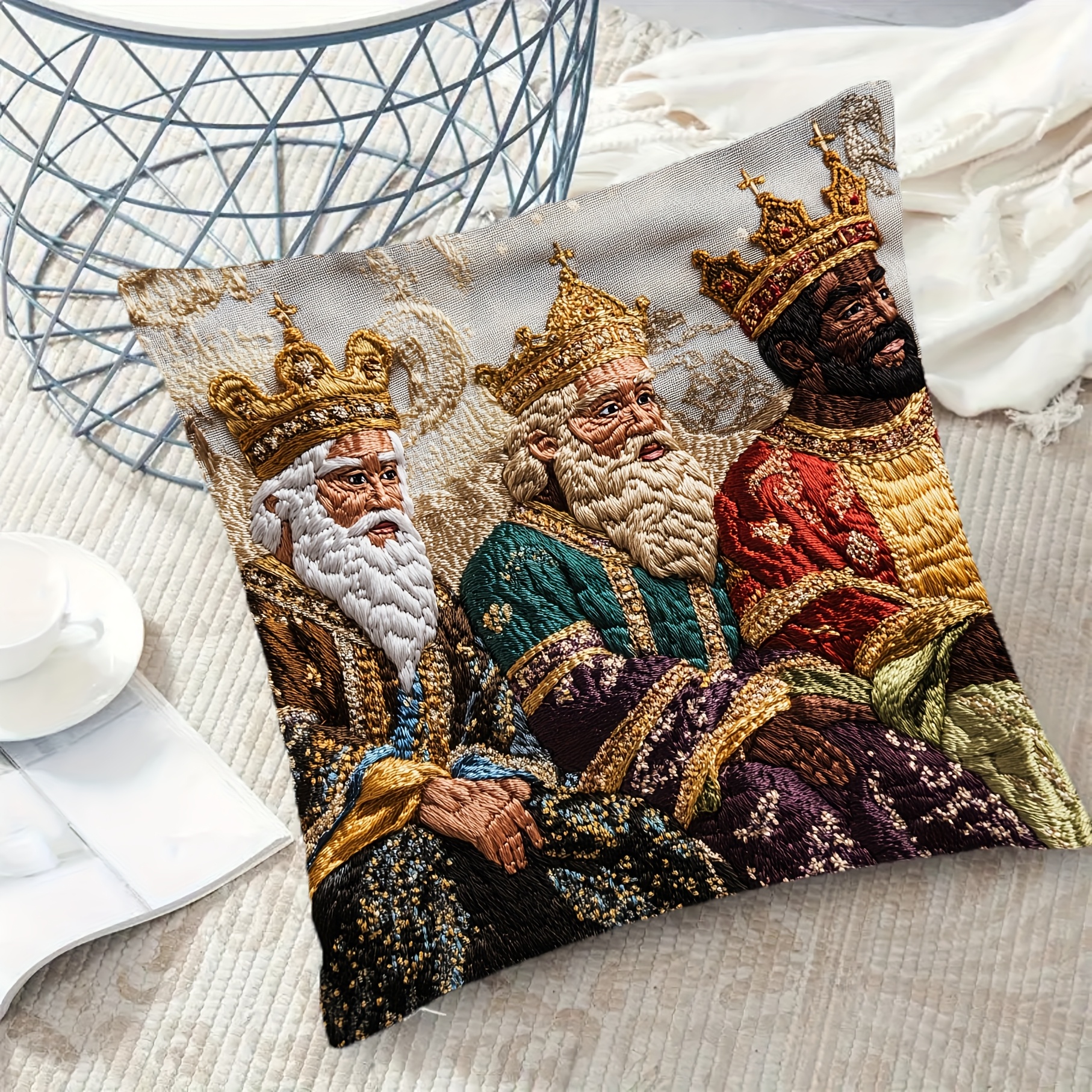 1pc Vintage Embroidered Design Pillow Cover, 18x18 Inch, Geometric Pattern, Polyester Short Plush, Zipper Closure, Hand Wash Only, Decorative For Home, Living Room, Bedroom - No Insert
1pc Vintage Embroidered Design Pillow Cover, 18x18 Inch, Geometric Pattern, Polyester Short Plush, Zipper Closure, Hand Wash Only, Decorative For Home, Living Room, Bedroom - No Insert