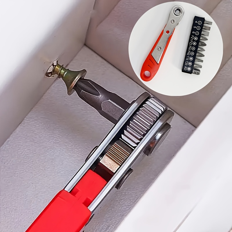 A Multifunctional Ratchet Screwdriver Set, Specifications: 11pcs/2pcs, Including An L-shaped Handle And Screwdriver Heads, Suitable For Working In Tight Spaces.
A Multifunctional Ratchet Screwdriver Set, Specifications: 11pcs/2pcs, Including An L-shaped Handle And Screwdriver Heads, Suitable For Working In Tight Spaces.
