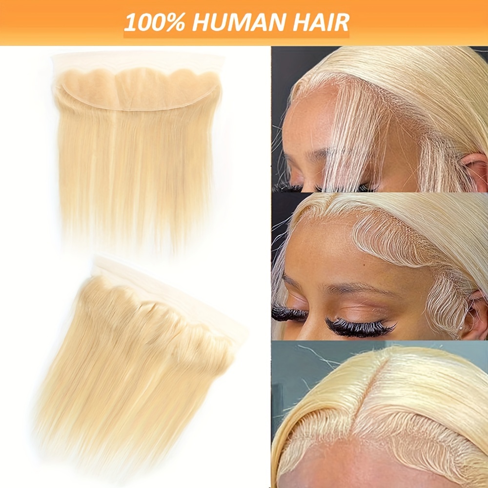 Women's Straight 613 Blonde 13x4 Lace Front Closure Human Hair, Pre-plucked Natural Hairline, Transparent Soft Lace, Hand-tied - 130% Density, 10-20 Inches
Women's Straight 613 Blonde 13x4 Lace Front Closure Human Hair, Pre-plucked Natural Hairline, Transparent Soft Lace, Hand-tied - 130% Density, 10-20 Inches