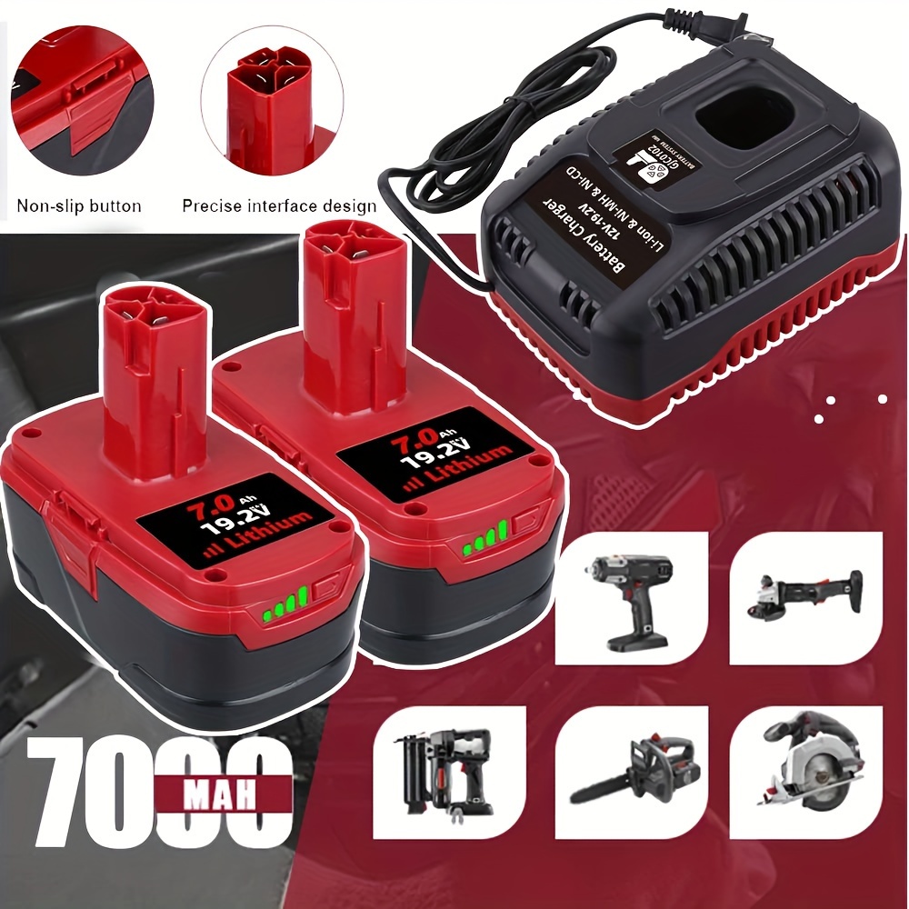 2packs 19.2v 7.0ah C3 Battery Compatible For 19.2 Volt Battery Lithium Xcp 11375 11376 130279005 1323903 130211004 And Charger For 19.2v Lithium-ion Ni-mh&ni-cd Battery (red)
2packs 19.2v 7.0ah C3 Battery Compatible For 19.2 Volt Battery Lithium Xcp 11375 11376 130279005 1323903 130211004 And Charger For 19.2v Lithium-ion Ni-mh&ni-cd Battery (red)