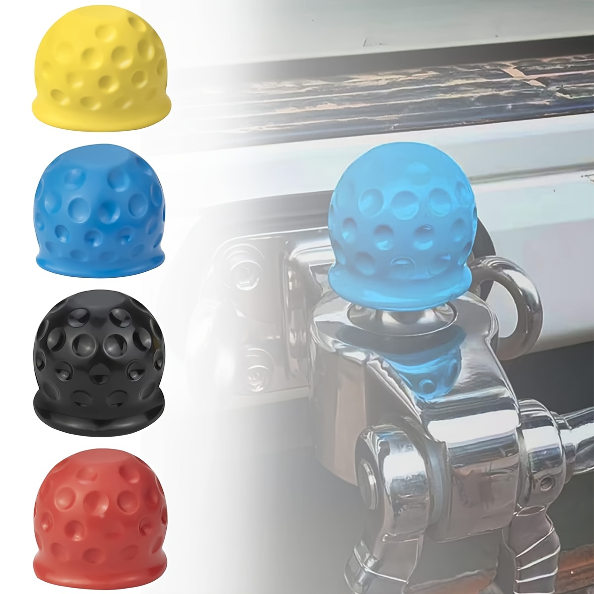 1.97in/5cm Universal Vehicle Tow Bar Ball Cover Rubber Towing Hitch Cap Black, Blue, Red, Yellow For Rv Trailer
1.97in/5cm Universal Vehicle Tow Bar Ball Cover Rubber Towing Hitch Cap Black, Blue, Red, Yellow For Rv Trailer