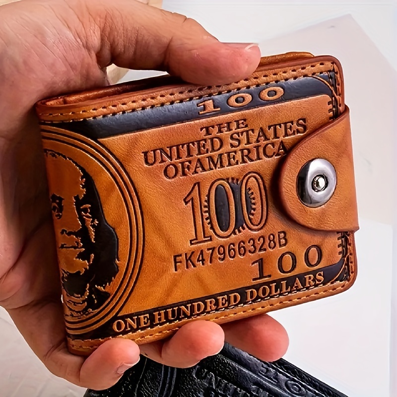 Vintage Leather Bi-fold Wallet For Men - $100 Design, Card Holder With Driver’s License Slot, Snap Button Closure, Options, Small Wallet
Vintage Leather Bi-fold Wallet For Men - $100 Design, Card Holder With Driver’s License Slot, Snap Button Closure, Options, Small Wallet