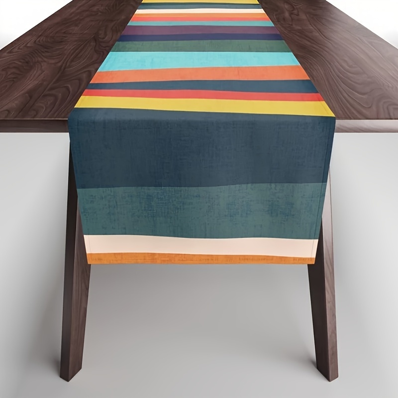 1pc Vintage Abstract Colorful Stripe Table Runner - Polyester, Rectangular, Woven For Home, Kitchen, Outdoor Garden Parties & Restaurant Decor
1pc Vintage Abstract Colorful Stripe Table Runner - Polyester, Rectangular, Woven For Home, Kitchen, Outdoor Garden Parties & Restaurant Decor