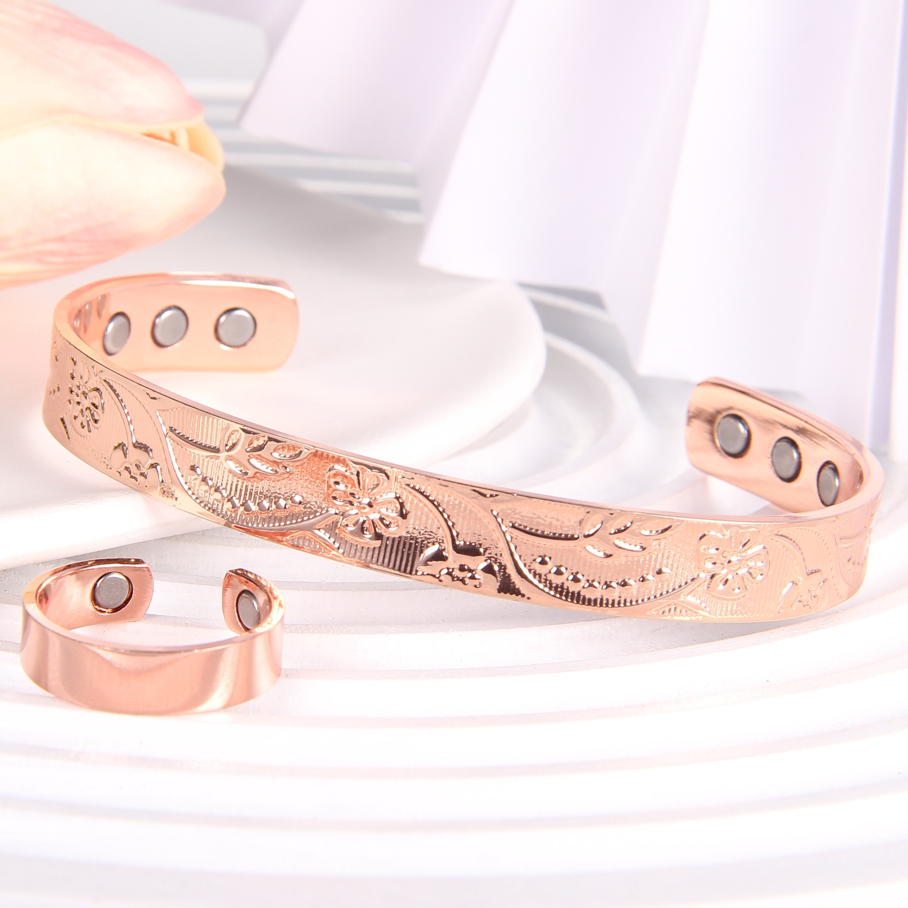 Copper Bracelet And Ring For Women, Copper Magnetic Bracelet Ring Adjustable Size Jewelry Gift
Copper Bracelet And Ring For Women, Copper Magnetic Bracelet Ring Adjustable Size Jewelry Gift