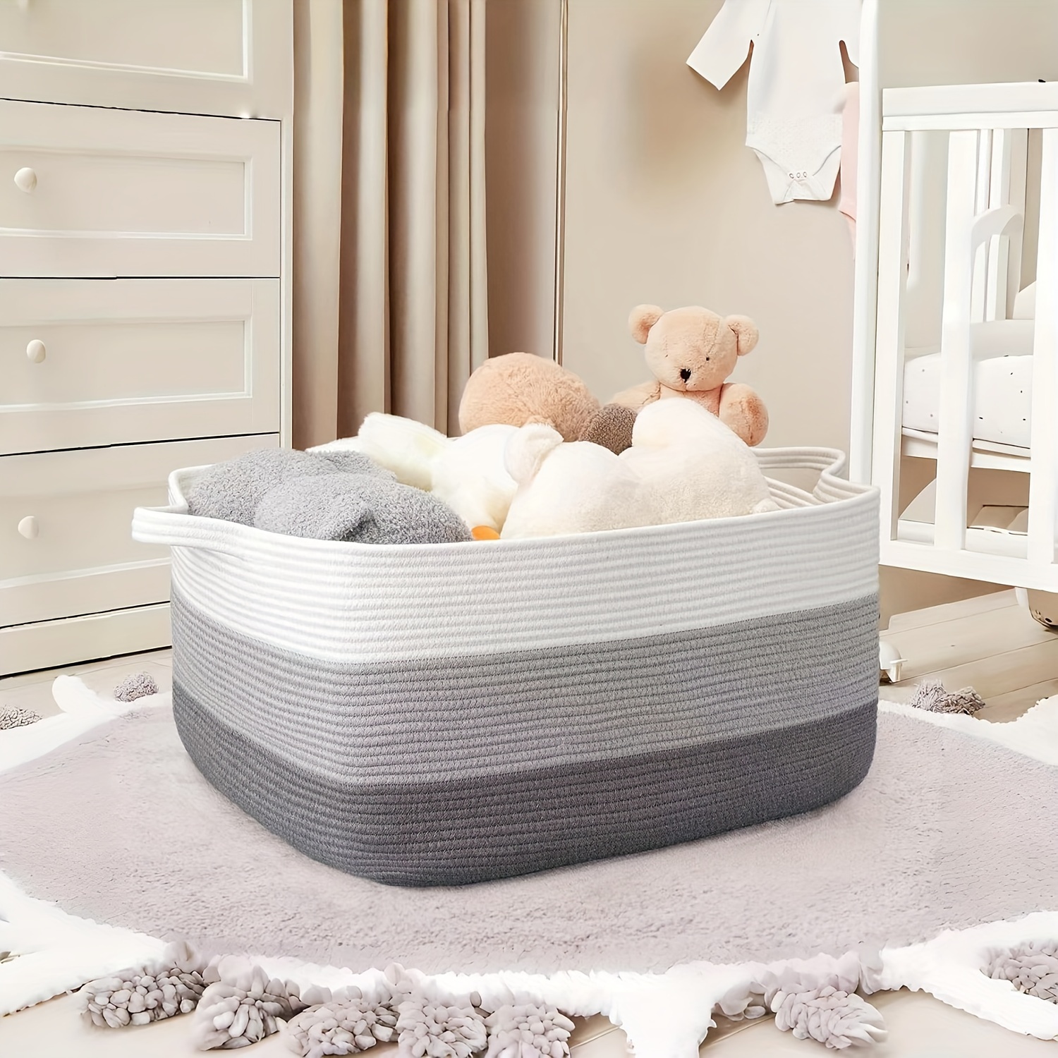 Grand Panier de Rangement Tissé & Blanc de 55L avec Poignées - pour Jouets, Linge et Organisation de d'Enfant - en Corde , 18.9" x 13.4" x 11" - Idéal pour des , ou , Panier à Linge
Grand Panier de Rangement Tissé & Blanc de 55L avec Poignées - pour Jouets, Linge et Organisation de d'Enfant - en Corde , 18.9" x 13.4" x 11" - Idéal pour des , ou , Panier à Linge