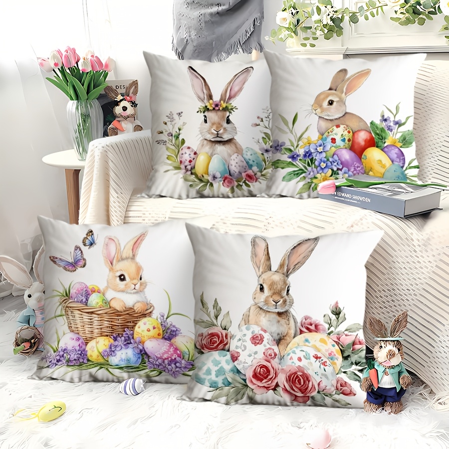 4pcs Easter Bunny & Egg Velvet Pillow Covers - Modern Design For Home Decor, Living Room, Bedroom, Garden, Office - Zip Closure, Machine Washable
4pcs Easter Bunny & Egg Velvet Pillow Covers - Modern Design For Home Decor, Living Room, Bedroom, Garden, Office - Zip Closure, Machine Washable