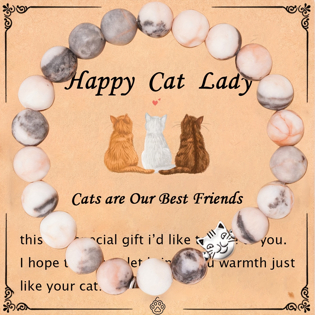 1pc Natural Stone Cat Style Bracelet, Cute Cat Beaded Stretch Jewelry, Lover Gifts For Women Girls
1pc Natural Stone Cat Style Bracelet, Cute Cat Beaded Stretch Jewelry, Lover Gifts For Women Girls