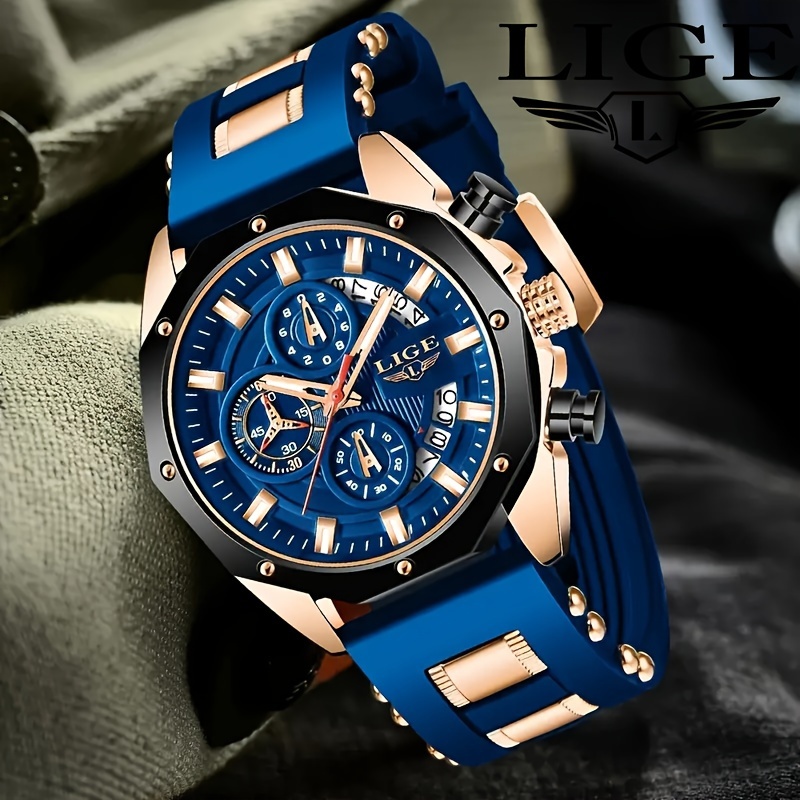 Montre à quartz décontractée LIGE, verre /bracelet en silicone/affichage , chronographe calendrier étanche grand montres de sport, adaptées aux hommes d', choix idéal pour un cadeau
Montre à quartz décontractée LIGE, verre /bracelet en silicone/affichage , chronographe calendrier étanche grand montres de sport, adaptées aux hommes d', choix idéal pour un cadeau