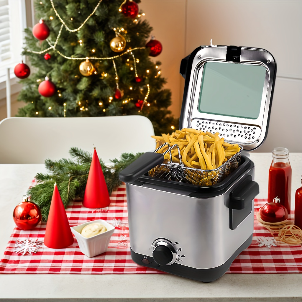 Stainless Steel Electric Fryer With Large Viewing Window - Safe, Knob Temperature Control, Anti-scald Handles, Ideal For , & More, 1.5l Capacity
Stainless Steel Electric Fryer With Large Viewing Window - Safe, Knob Temperature Control, Anti-scald Handles, Ideal For , & More, 1.5l Capacity