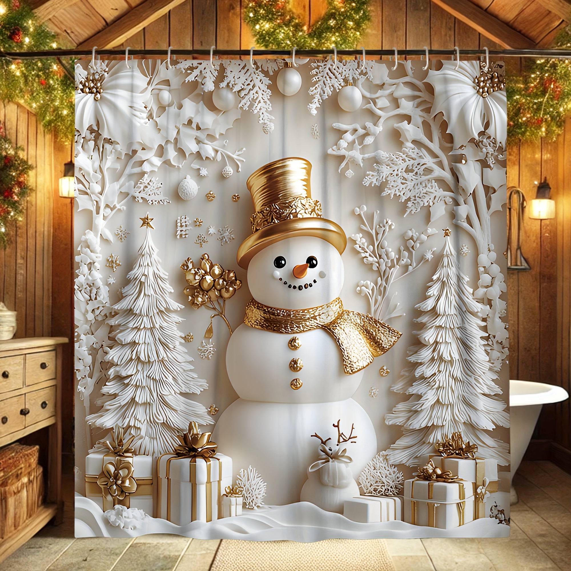Christmas Snowman And Bathroom Decor , Polyester Bath Curtain Including 12 , , For
Christmas Snowman And Bathroom Decor , Polyester Bath Curtain Including 12 , , For
