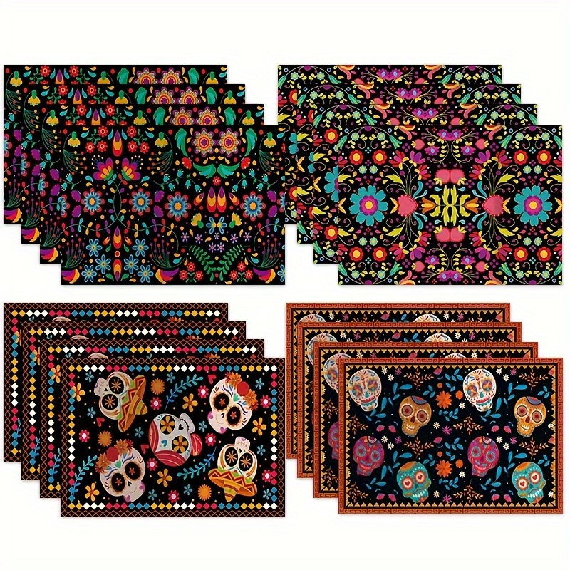4pcs, Placemats, Sugar Floral Printed Placemats, Dining Table Mats, Polyester Flower Patterns For Holiday Parties & Home Decor
4pcs, Placemats, Sugar Floral Printed Placemats, Dining Table Mats, Polyester Flower Patterns For Holiday Parties & Home Decor