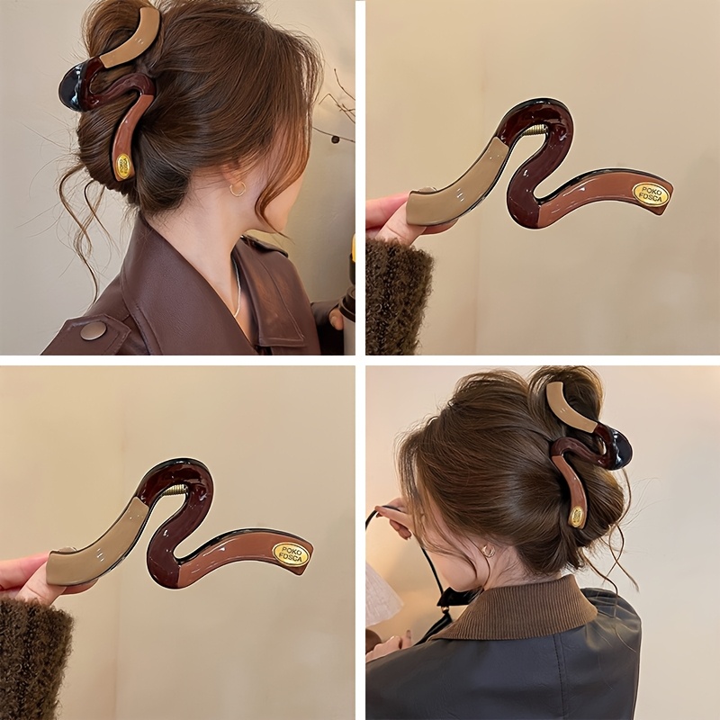 1pc Elegant Large Shark Hair Clip - Chic And Brown Colorblock Design, For & Long Hair, Perfect Valentine's Day Accessory For Women
1pc Elegant Large Shark Hair Clip - Chic And Brown Colorblock Design, For & Long Hair, Perfect Valentine's Day Accessory For Women