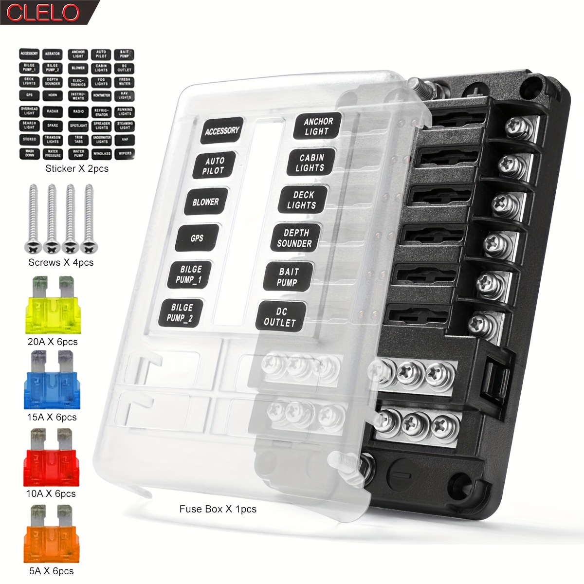 6-way/12-way Boat Marine Fuse Block Panel With Led Warning Indicator Damp-proof Cover 12 Circuits With Negative Bus Fuse Box Holder Screw For Car Marine Rv Truck Dc 12-24v Fuses Included
6-way/12-way Boat Marine Fuse Block Panel With Led Warning Indicator Damp-proof Cover 12 Circuits With Negative Bus Fuse Box Holder Screw For Car Marine Rv Truck Dc 12-24v Fuses Included