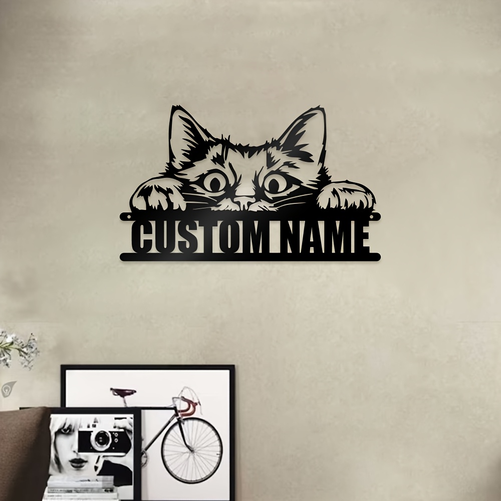 1pc Cat Metal Sign With Custom Cat Name, Perfect Gift For Pet Lovers, Personalized Cat For Room Decoration, Indoor Decor
1pc Cat Metal Sign With Custom Cat Name, Perfect Gift For Pet Lovers, Personalized Cat For Room Decoration, Indoor Decor