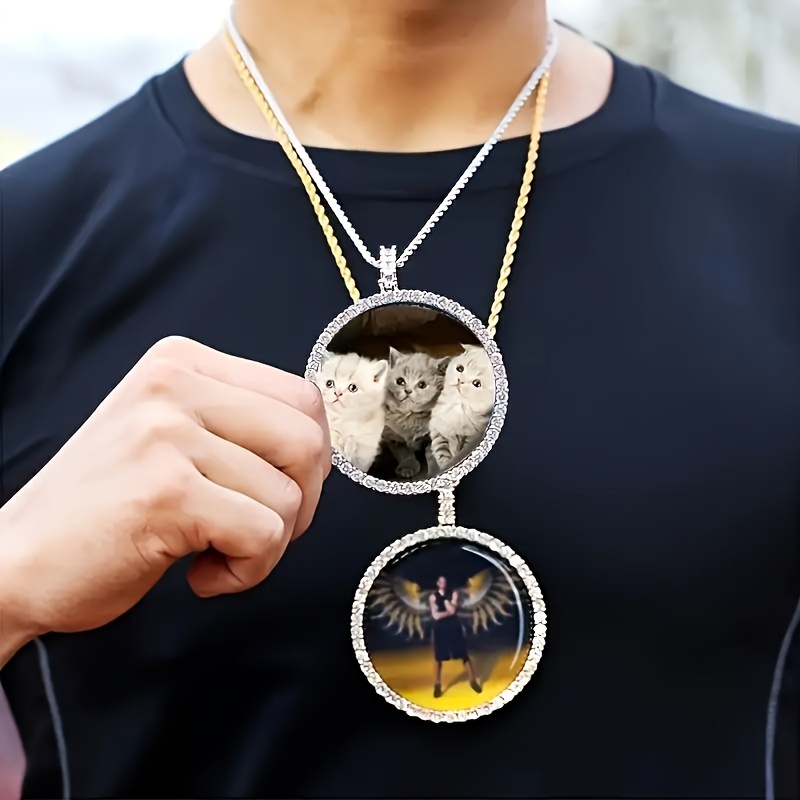 A Beautiful Round Photo Necklace Set - Vintage Bohemian Drill Frame Pendant, Stylish Album Picture Jewelry For Men And Women, Fashionable Gift With Chain
A Beautiful Round Photo Necklace Set - Vintage Bohemian Drill Frame Pendant, Stylish Album Picture Jewelry For Men And Women, Fashionable Gift With Chain