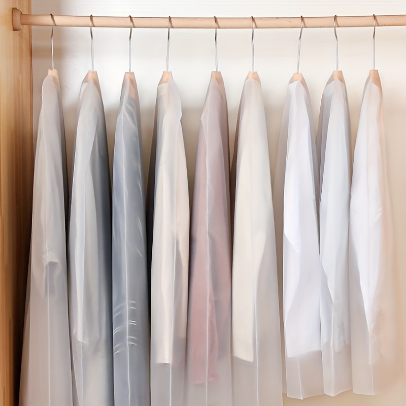 5pcs Garment Covers, White Integrated Non-zippered, Washable Coat Dust Bags, Waterproof Transparent Pvc Hanging Clothes Protectors
5pcs Garment Covers, White Integrated Non-zippered, Washable Coat Dust Bags, Waterproof Transparent Pvc Hanging Clothes Protectors