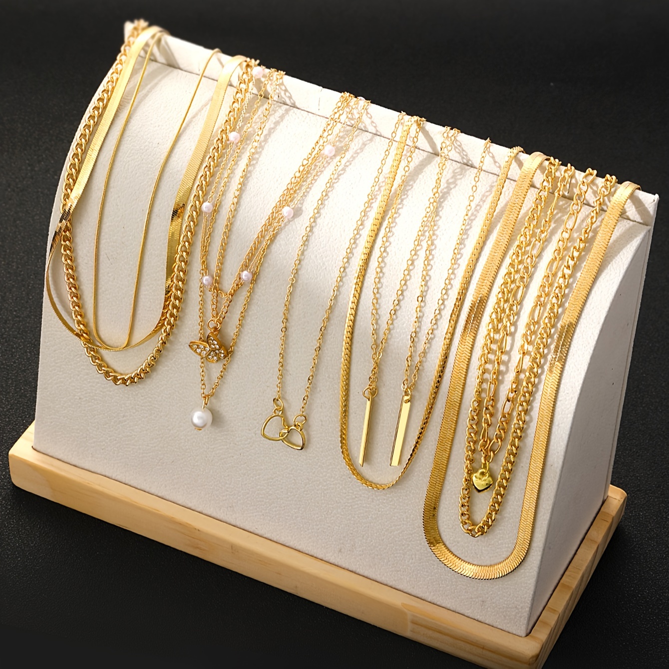 11pcs Elegant & Chic Necklace Set With Pearls, , Rhinestones, Butterflies & Geometric Pendants - Golden- Alloy Snake Chain Multi-layered For , Parties, Gifting & Vacations, Jewelry Set
11pcs Elegant & Chic Necklace Set With Pearls, , Rhinestones, Butterflies & Geometric Pendants - Golden- Alloy Snake Chain Multi-layered For , Parties, Gifting & Vacations, Jewelry Set