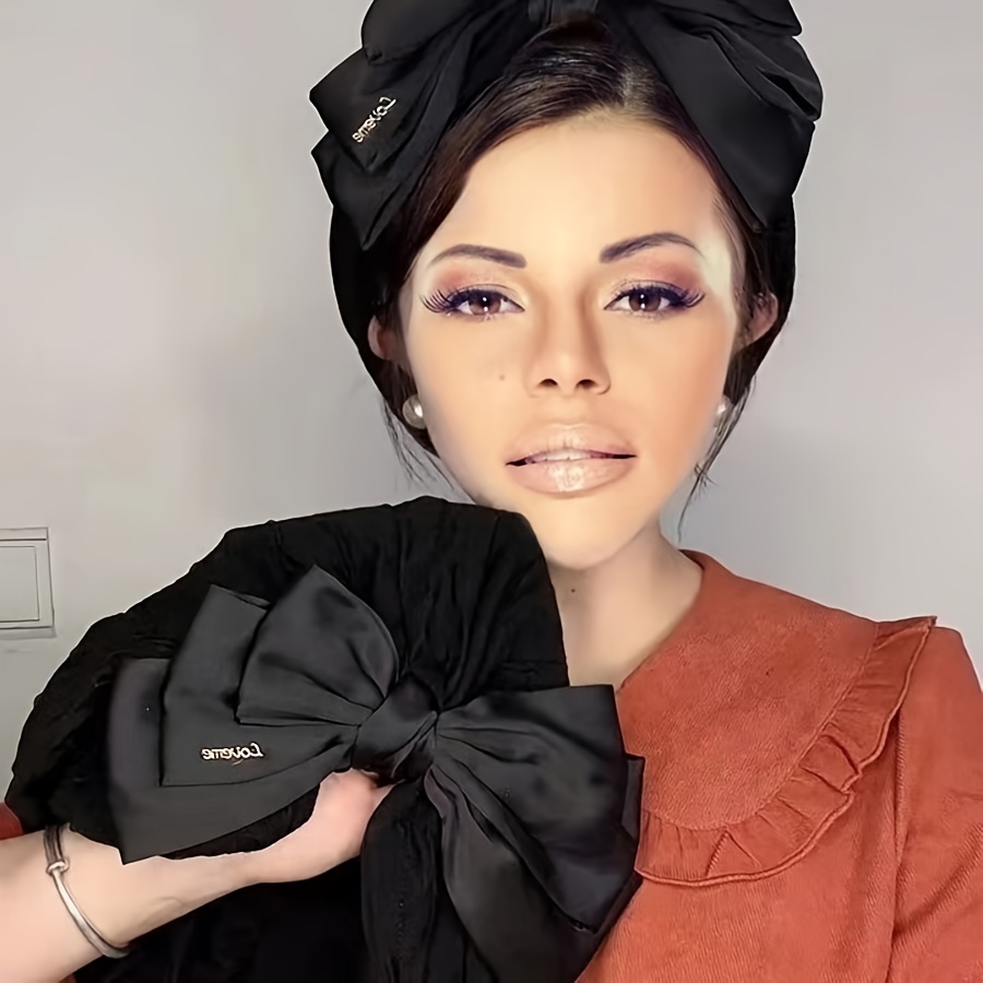 Elegant Three-layer Large Bow Solid Color Turban Hat, Black Elastic Chemo Hat, Versatile Muslim Ramadan Headwear
Elegant Three-layer Large Bow Solid Color Turban Hat, Black Elastic Chemo Hat, Versatile Muslim Ramadan Headwear