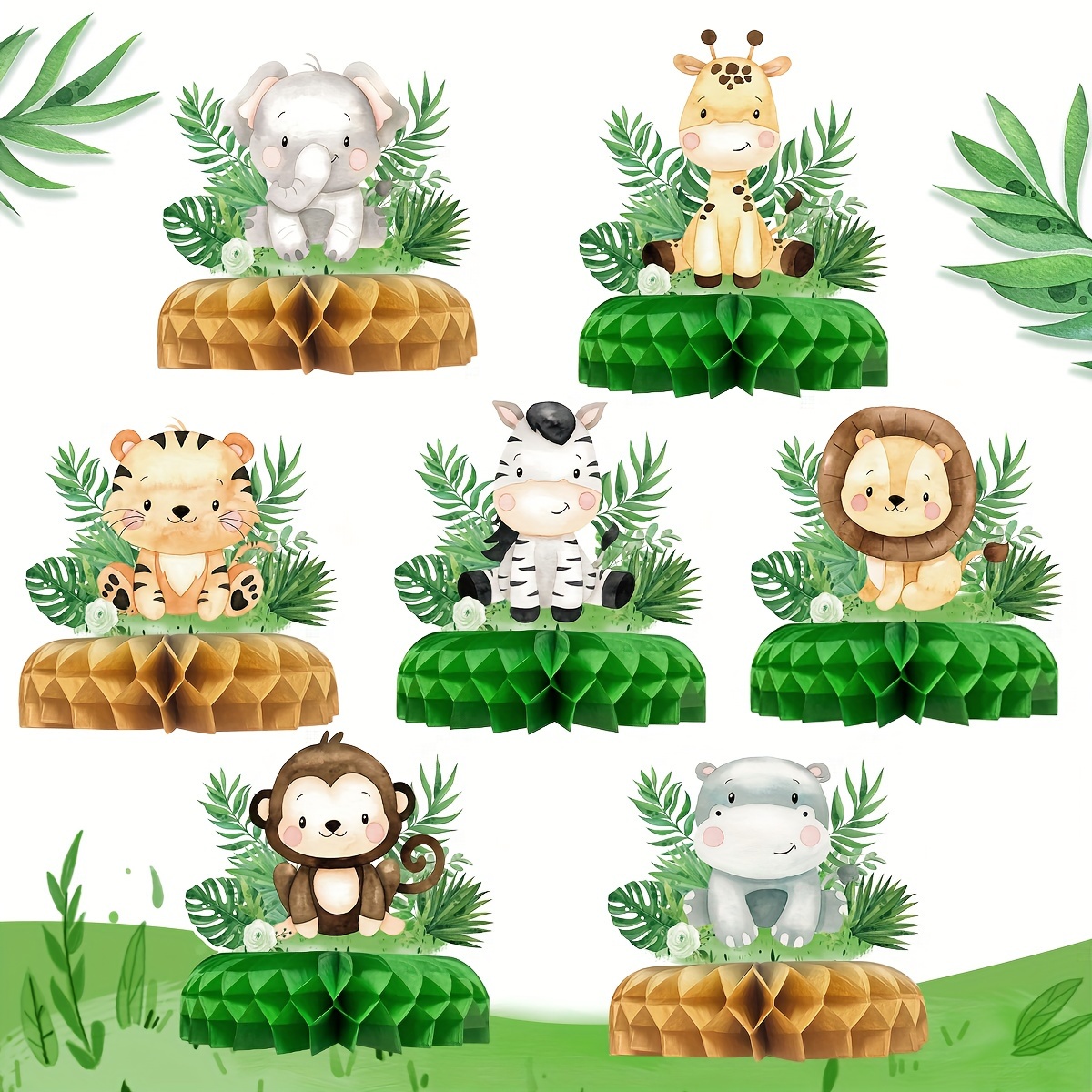 7pcs Jungle Animal Honeycomb Centerpieces - Birthday Parties & Showers, No Power Needed
7pcs Jungle Animal Honeycomb Centerpieces - Birthday Parties & Showers, No Power Needed