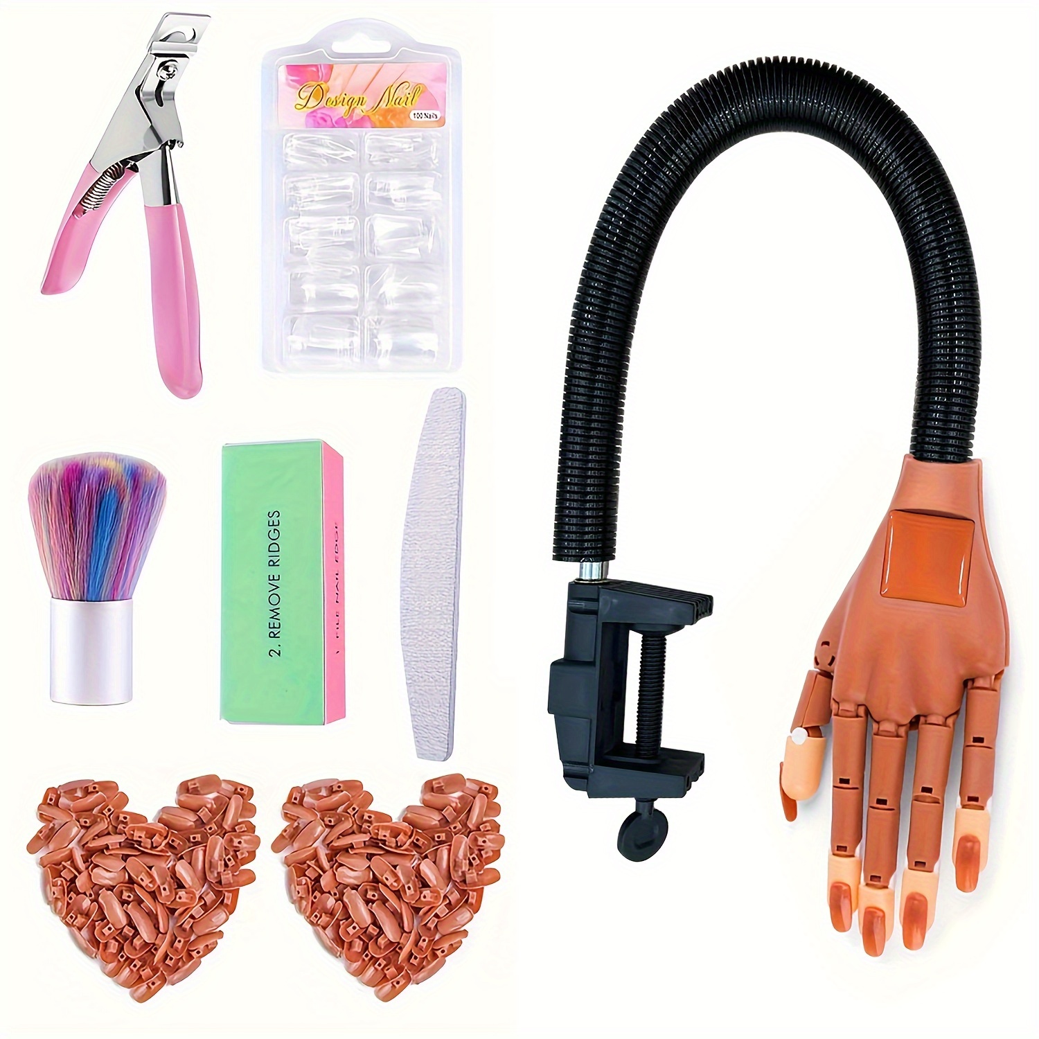Practice Hand For Acrylic Nails-flexible Moveable Nail Training Hand Kits, False Mannequin Hands With Fake Nail Tips, Nail Files And Clipper
Practice Hand For Acrylic Nails-flexible Moveable Nail Training Hand Kits, False Mannequin Hands With Fake Nail Tips, Nail Files And Clipper