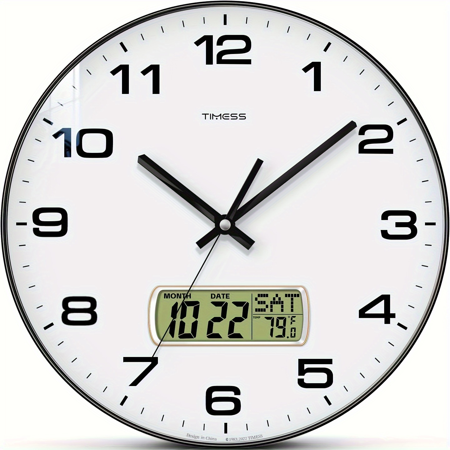Timess Calendar Display Wall Clock, 10/12/14 Inch 4-color Large Dial Silent, Can Display And Temperature, Bedroom, Office, School Decoration
Timess Calendar Display Wall Clock, 10/12/14 Inch 4-color Large Dial Silent, Can Display And Temperature, Bedroom, Office, School Decoration