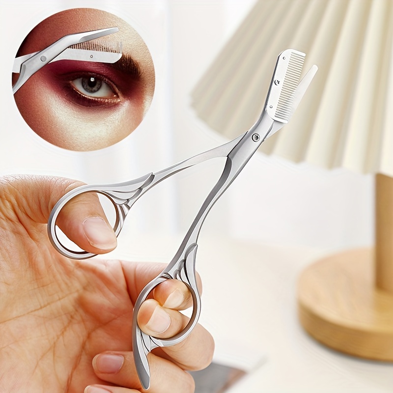 Professional Eyebrow Comb Scissors, Unisex Makeup Grooming Tool, High Hardness Sharp Blades, Ergonomic Design For Precision Brow Shaping
Professional Eyebrow Comb Scissors, Unisex Makeup Grooming Tool, High Hardness Sharp Blades, Ergonomic Design For Precision Brow Shaping
