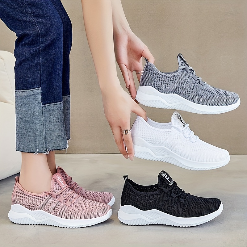 Women's Breathable Knit Sneakers, Casual Lace Up Outdoor Shoes, Comfortable Low Top Sport Shoes
Women's Breathable Knit Sneakers, Casual Lace Up Outdoor Shoes, Comfortable Low Top Sport Shoes
