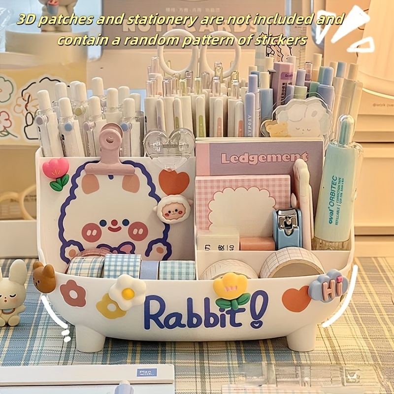 1pc Large Capacity Cute Cartoon Acrylic Pen Holder - Desktop Stationery Organizer With Rabbit Design, Office & Home Supplies Storage, Ideal Gift, Cute Office Supplies
1pc Large Capacity Cute Cartoon Acrylic Pen Holder - Desktop Stationery Organizer With Rabbit Design, Office & Home Supplies Storage, Ideal Gift, Cute Office Supplies
