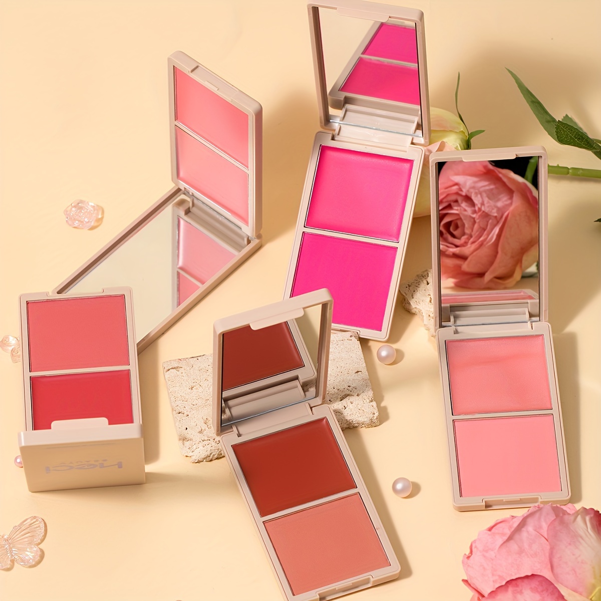 Wild Pink Dual Layer Blush Palette, Premium Powder & Silky Cream, Lightweight Matte Cheek Blush With A Brown Look, Long Lasting Hydrating Natural Facial Makeup Palette
Wild Pink Dual Layer Blush Palette, Premium Powder & Silky Cream, Lightweight Matte Cheek Blush With A Brown Look, Long Lasting Hydrating Natural Facial Makeup Palette