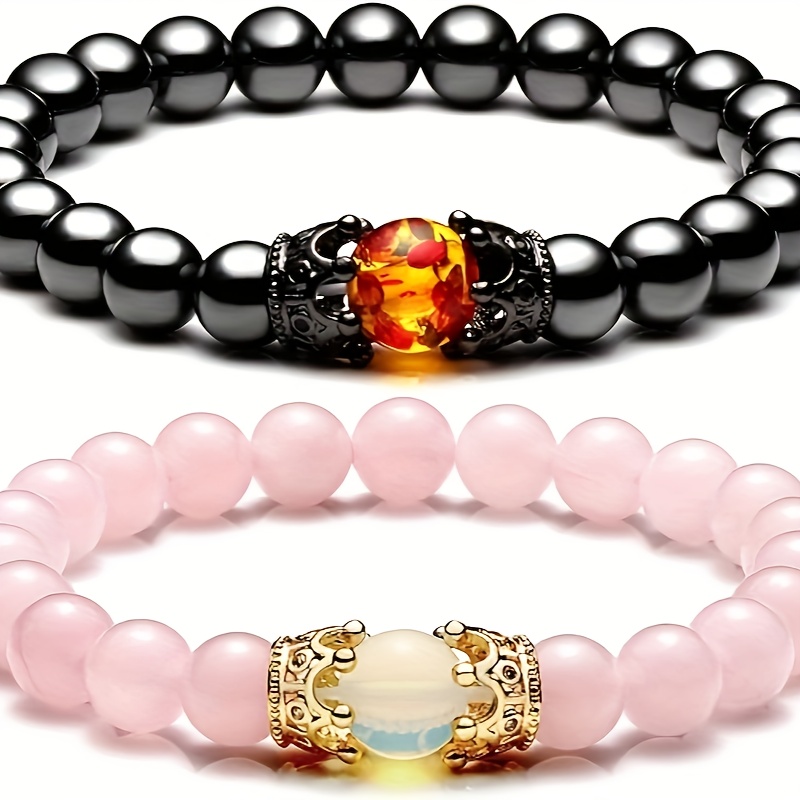 ensemble de bracelets de couple avec perles de verre et charm de couronne, idéal pour la Saint-Valentin ou toute occasion spéciale
ensemble de bracelets de couple avec perles de verre et charm de couronne, idéal pour la Saint-Valentin ou toute occasion spéciale