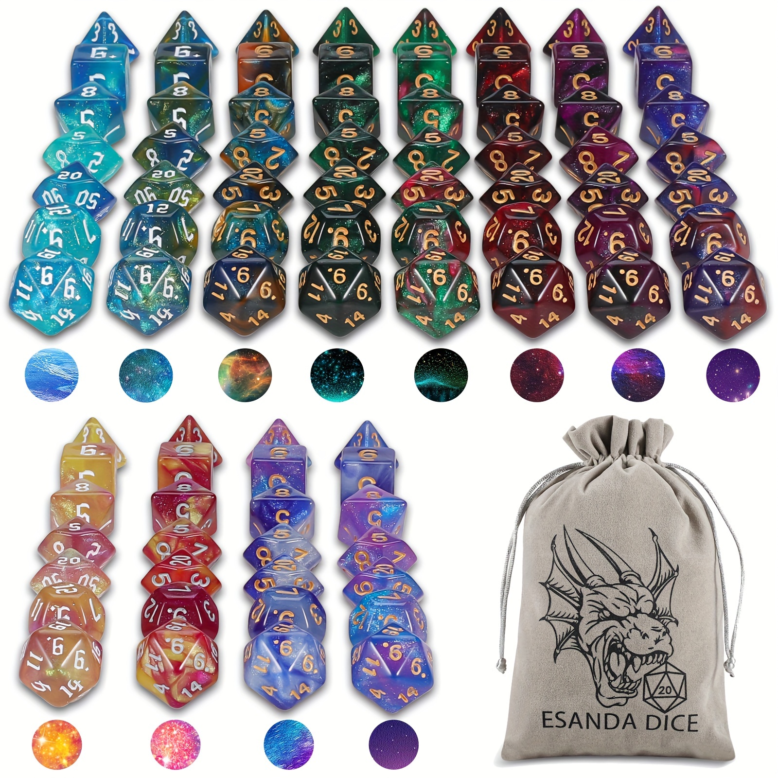 84pcs Polyhedral Glitter Bead Assortments Dice For And Dragons D&d Rpg Role Playing Games, Great For Dice As A Gift (halloween, Christmas). Jewelry Like Dice.
84pcs Polyhedral Glitter Bead Assortments Dice For And Dragons D&d Rpg Role Playing Games, Great For Dice As A Gift (halloween, Christmas). Jewelry Like Dice.