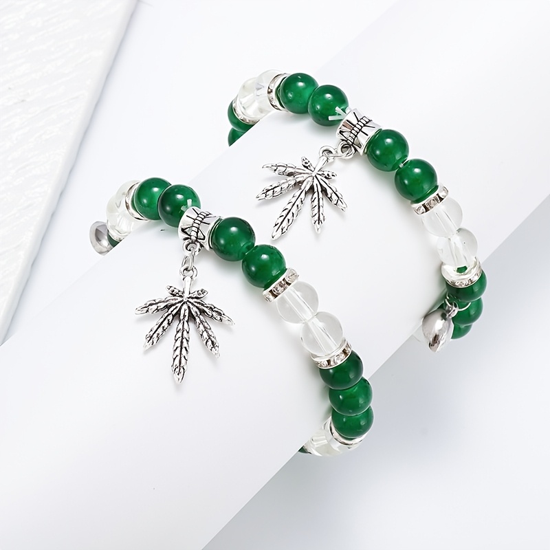 2pcs/ Beads Maple Leaf Pendant Bracelet, Suitable For Men Women Couples, Bracelet, Suitable For Halloween Christmas Birthday Gifts, Bracelet
2pcs/ Beads Maple Leaf Pendant Bracelet, Suitable For Men Women Couples, Bracelet, Suitable For Halloween Christmas Birthday Gifts, Bracelet