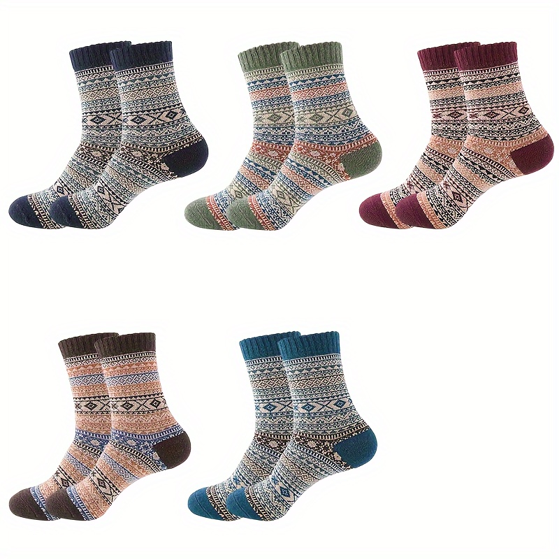 5pcs Men' Geometric Pattern Crew Socks - Warm & Comfortable Polyester , Fall/winter | Breathable Knit Fabric | Hand Wash/ Only
5pcs Men' Geometric Pattern Crew Socks - Warm & Comfortable Polyester , Fall/winter | Breathable Knit Fabric | Hand Wash/ Only
