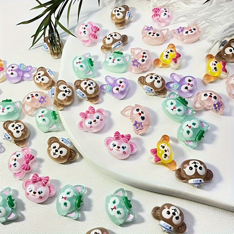 30pcs Cute Cartoon Animal Nail Charms - Reusable Resin Crystal Embellishments For Diy & Hair Accessories, Hypoallergenic
30pcs Cute Cartoon Animal Nail Charms - Reusable Resin Crystal Embellishments For Diy & Hair Accessories, Hypoallergenic