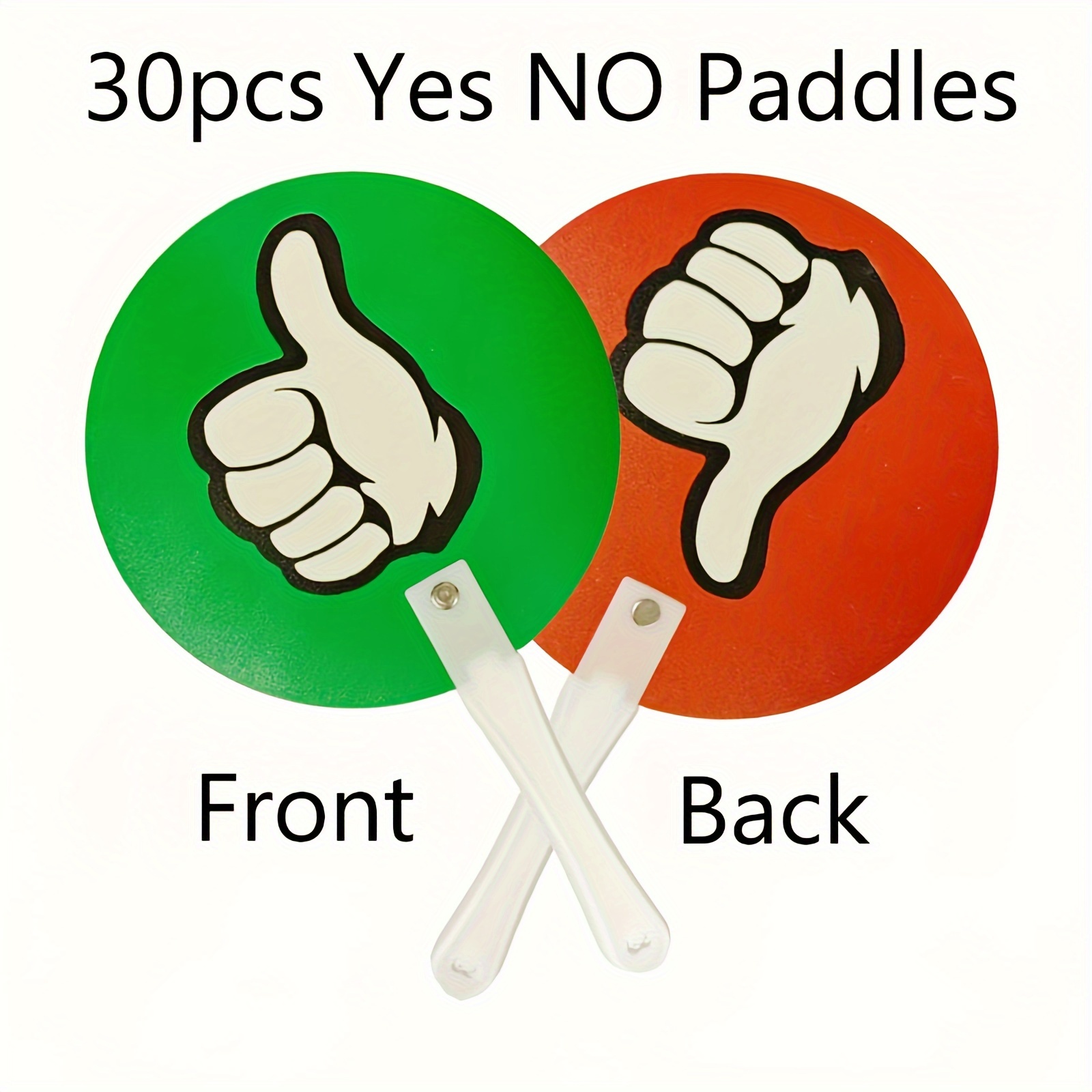 30-pack Double-sided Yes No Voting Paddles For Classroom, Teacher Supplies For Interactive Activities, Durable Plastic Thumb Down Signs For Meetings, Shows, And Audience Response
30-pack Double-sided Yes No Voting Paddles For Classroom, Teacher Supplies For Interactive Activities, Durable Plastic Thumb Down Signs For Meetings, Shows, And Audience Response