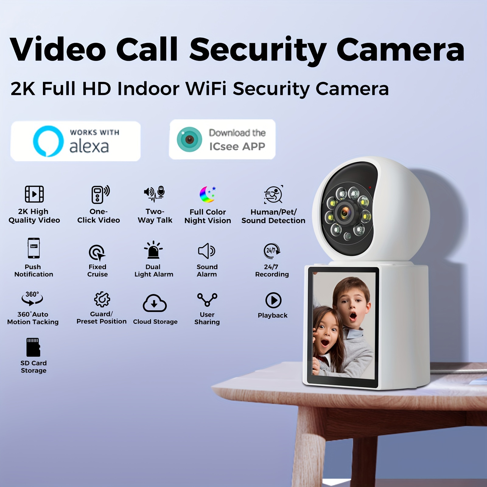 3mp Hd Wifi Pet Camera With 3-inch Screen, Talking, Night Vision, Ai Detection, Phone App, Elderly Monitoring, Indoor Security, Wireless
3mp Hd Wifi Pet Camera With 3-inch Screen, Talking, Night Vision, Ai Detection, Phone App, Elderly Monitoring, Indoor Security, Wireless