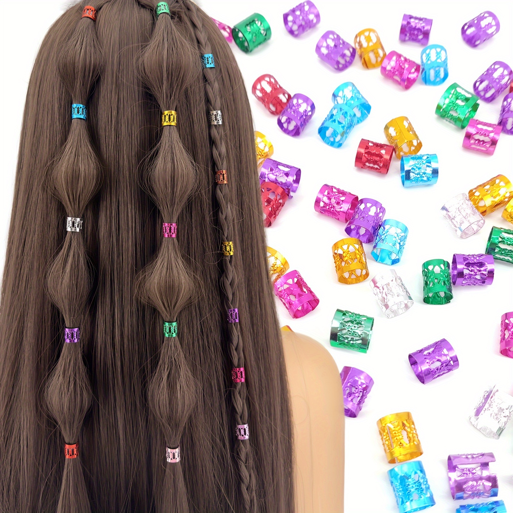 100pcs Jewelry Set, Geometric-patterned Alloy Hair Rings, Adjustable Metal Cuffs For Braids And Dreadlocks, Hair Accessories
100pcs Jewelry Set, Geometric-patterned Alloy Hair Rings, Adjustable Metal Cuffs For Braids And Dreadlocks, Hair Accessories