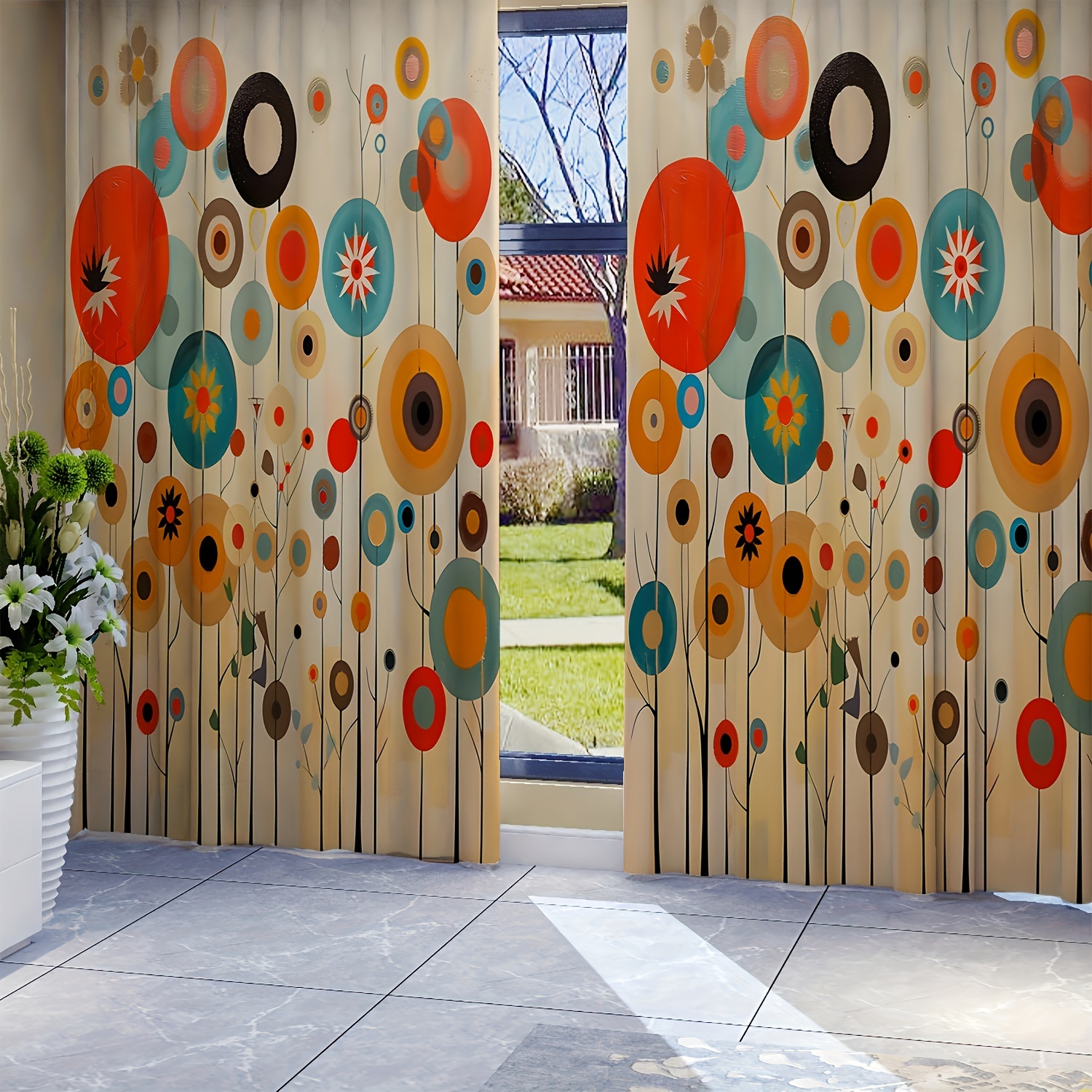 2-pack, Creative Floral Print Curtains For All Seasons, Living Room Curtains With Rod Pockets, Living Room Furniture Decoration, Home Decor
2-pack, Creative Floral Print Curtains For All Seasons, Living Room Curtains With Rod Pockets, Living Room Furniture Decoration, Home Decor