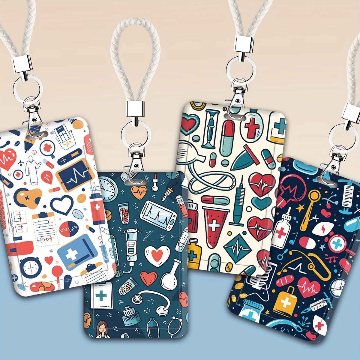 Medical-themed Badge Holders With Lanyard, Durable Plastic Card Case For Nurses And Doctors, Id And Access Card Protective Cover With Retractable Rope, Multipack
Medical-themed Badge Holders With Lanyard, Durable Plastic Card Case For Nurses And Doctors, Id And Access Card Protective Cover With Retractable Rope, Multipack