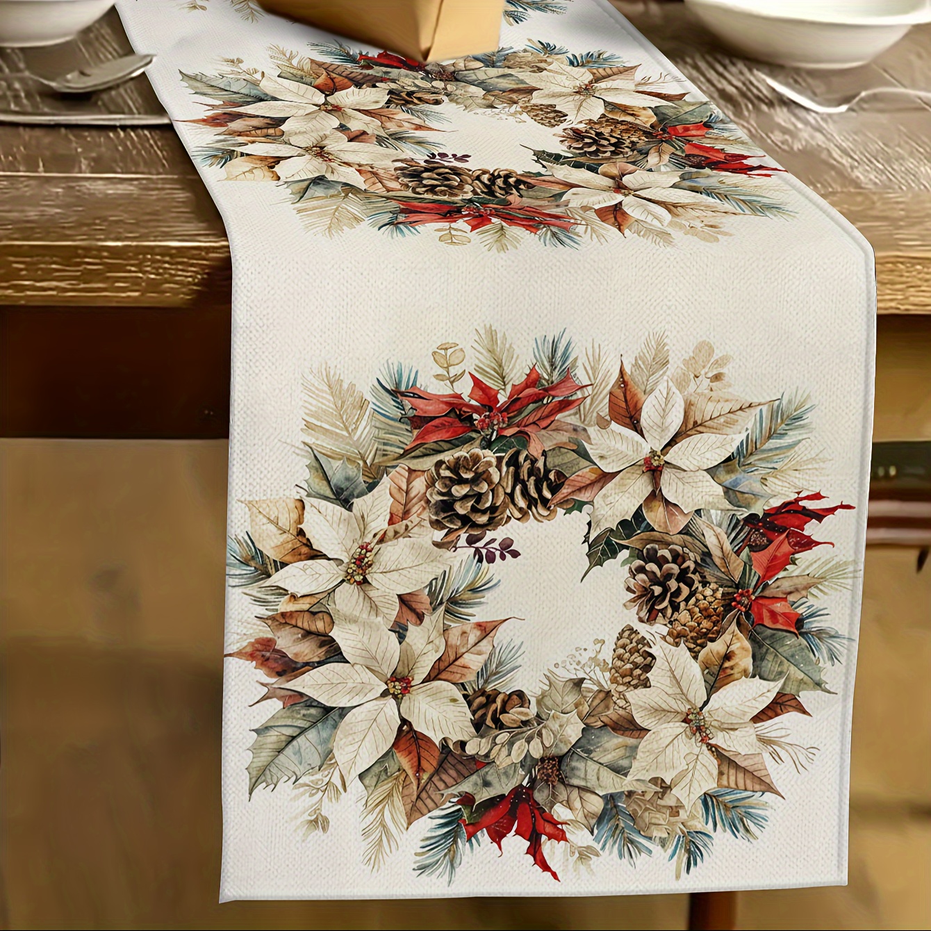 Vintage Santa & Reindeer Linen Table Runner - Christmas Decor For Home, Indoor/outdoor Holiday Party Supply
Vintage Santa & Reindeer Linen Table Runner - Christmas Decor For Home, Indoor/outdoor Holiday Party Supply