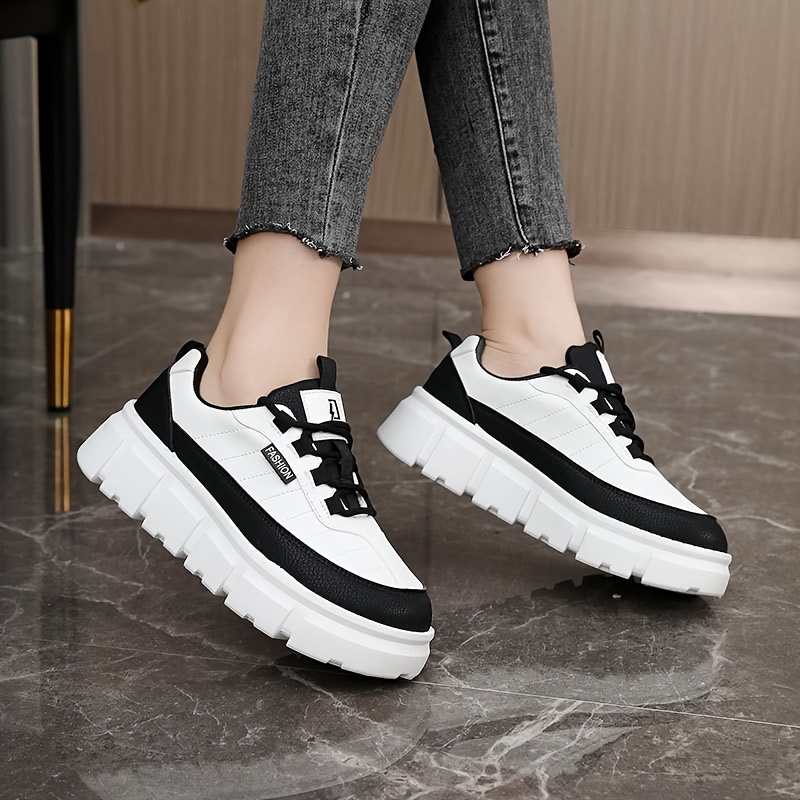 Women's Mid-top Fashion Sneakers, Casual Lace-up Shoes With Non-slip , Breathable Fabric Inner, Eva Insole, And Upper - Solid
Women's Mid-top Fashion Sneakers, Casual Lace-up Shoes With Non-slip , Breathable Fabric Inner, Eva Insole, And Upper - Solid