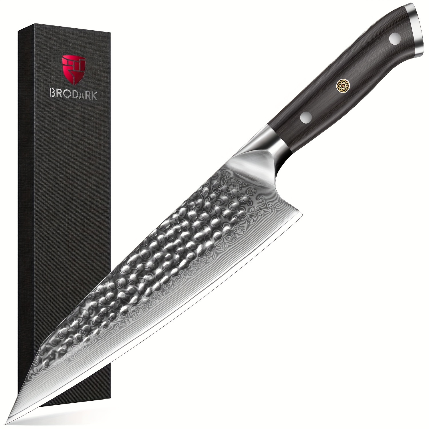 Brodark Japanese Chef Knife, Damascus Chef Knife 8 Inch With Japanese Vg-10 Steel Core, Ultra-sharp Professional Kitchen Knife, Handcrafted With Ebony Wood Handle, Holiday Gifts
Brodark Japanese Chef Knife, Damascus Chef Knife 8 Inch With Japanese Vg-10 Steel Core, Ultra-sharp Professional Kitchen Knife, Handcrafted With Ebony Wood Handle, Holiday Gifts