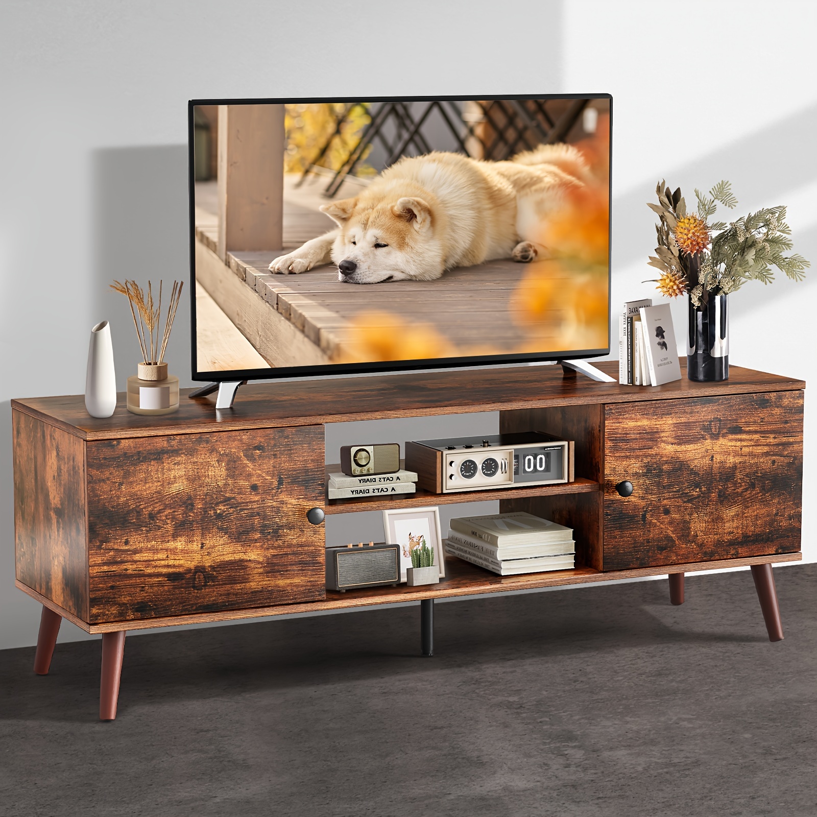 Tv Stands For Living Room, Entertainment Center With Storage Cabinet, Media Console Table Stand Up To 60 Inch For Bedroom, Black/brown
Tv Stands For Living Room, Entertainment Center With Storage Cabinet, Media Console Table Stand Up To 60 Inch For Bedroom, Black/brown