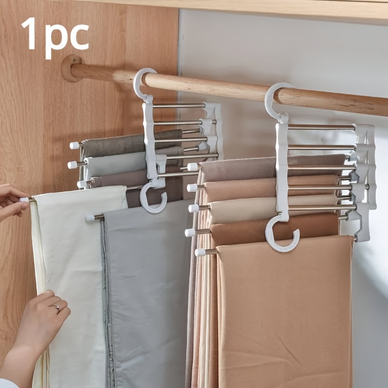 5-in-1 White Stainless Steel Magic Pants Rack - Foldable Tie & Clothes Hanger For Bedroom Organization
5-in-1 White Stainless Steel Magic Pants Rack - Foldable Tie & Clothes Hanger For Bedroom Organization