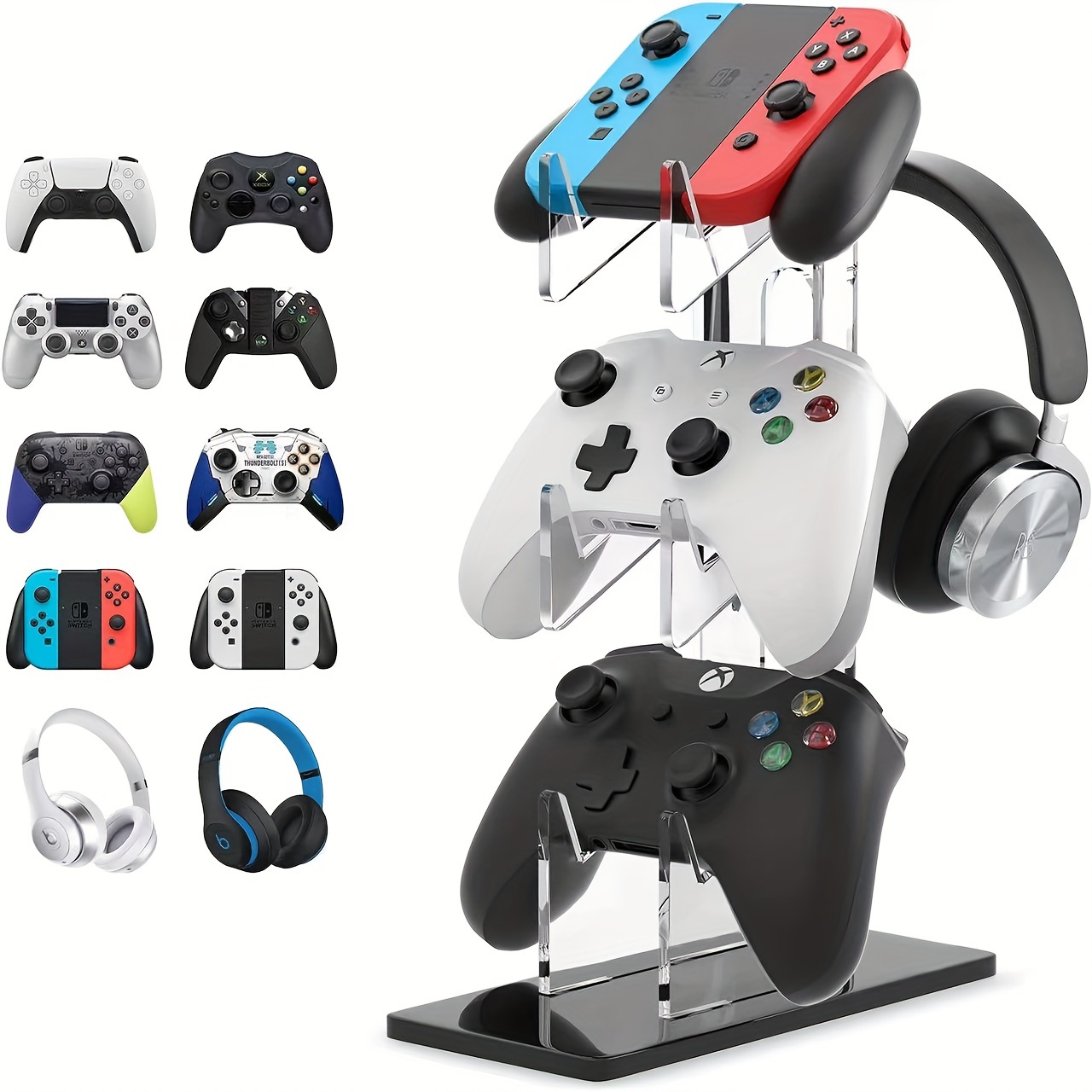 1pc -layer Acrylic Game Controller Holder, Suitable For Ps4/ps5/one/switch/ Desktop Game Controller Holder, Headphone Storage And Hanging Rack
1pc -layer Acrylic Game Controller Holder, Suitable For Ps4/ps5/one/switch/ Desktop Game Controller Holder, Headphone Storage And Hanging Rack