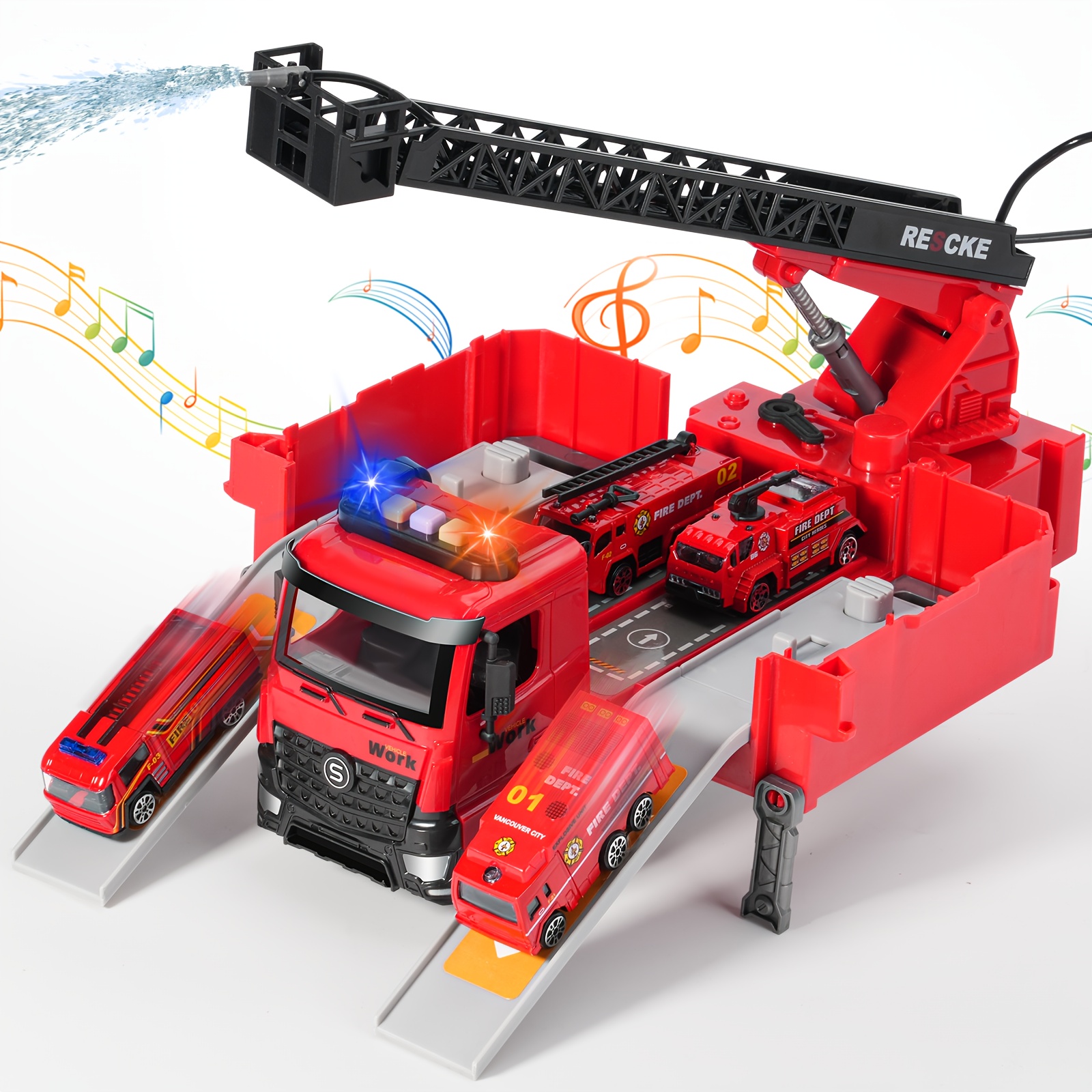 Fire Engineers Car Car 6 Alloy Car With Fire Sprinkler Hose, With Sound And Light, Rescue Game, Suitable For Children Over 3 Years Old Gifts, Christmas, Halloween Gifts
Fire Engineers Car Car 6 Alloy Car With Fire Sprinkler Hose, With Sound And Light, Rescue Game, Suitable For Children Over 3 Years Old Gifts, Christmas, Halloween Gifts