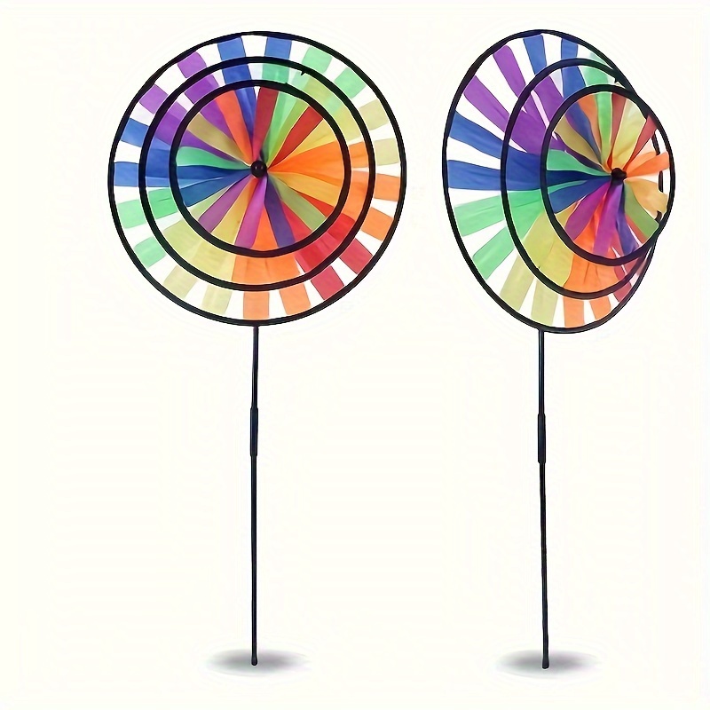 2-piece Large Rainbow Windmill - 3-layer, Weather-resistant Outdoor Decor For Lawn & Garden
2-piece Large Rainbow Windmill - 3-layer, Weather-resistant Outdoor Decor For Lawn & Garden