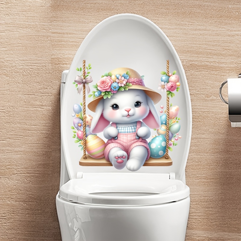 1pc Easter Bunny Bathroom Decal, Animal Print Toilet Seat Sticker, Self-adhesive Ceramic Surface Applique, Semi-glossy Square Holiday Decor, With Single-use For Home Decoration And Holiday Gifts
1pc Easter Bunny Bathroom Decal, Animal Print Toilet Seat Sticker, Self-adhesive Ceramic Surface Applique, Semi-glossy Square Holiday Decor, With Single-use For Home Decoration And Holiday Gifts