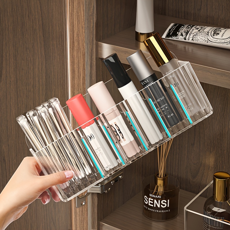 Wall-mounted Bathroom Organizer - Transparent Storage Box For Lipstick, Cosmetics & Masks, Lightweight Plastic, No Power Needed
Wall-mounted Bathroom Organizer - Transparent Storage Box For Lipstick, Cosmetics & Masks, Lightweight Plastic, No Power Needed